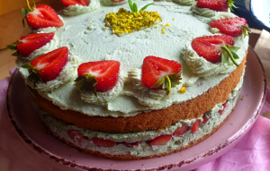 Buckwheat cake close-up