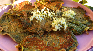 Elderflower chorella pancakes