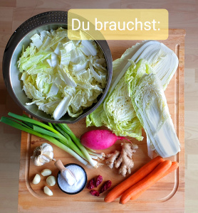 „Zutaten für Kimchi